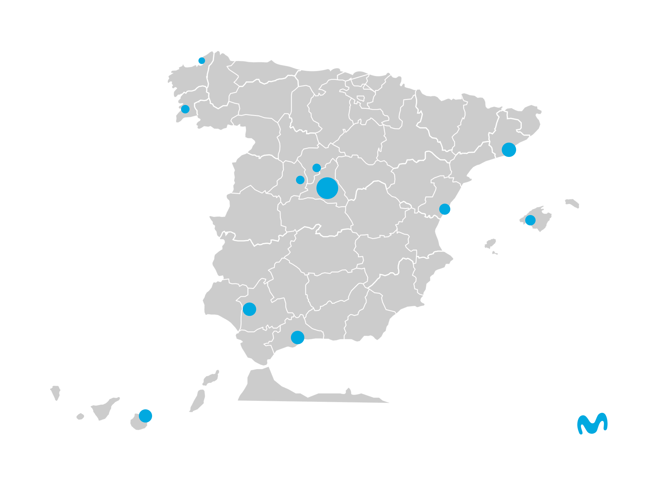 Mapa de cobertura 5G+ de Movistar