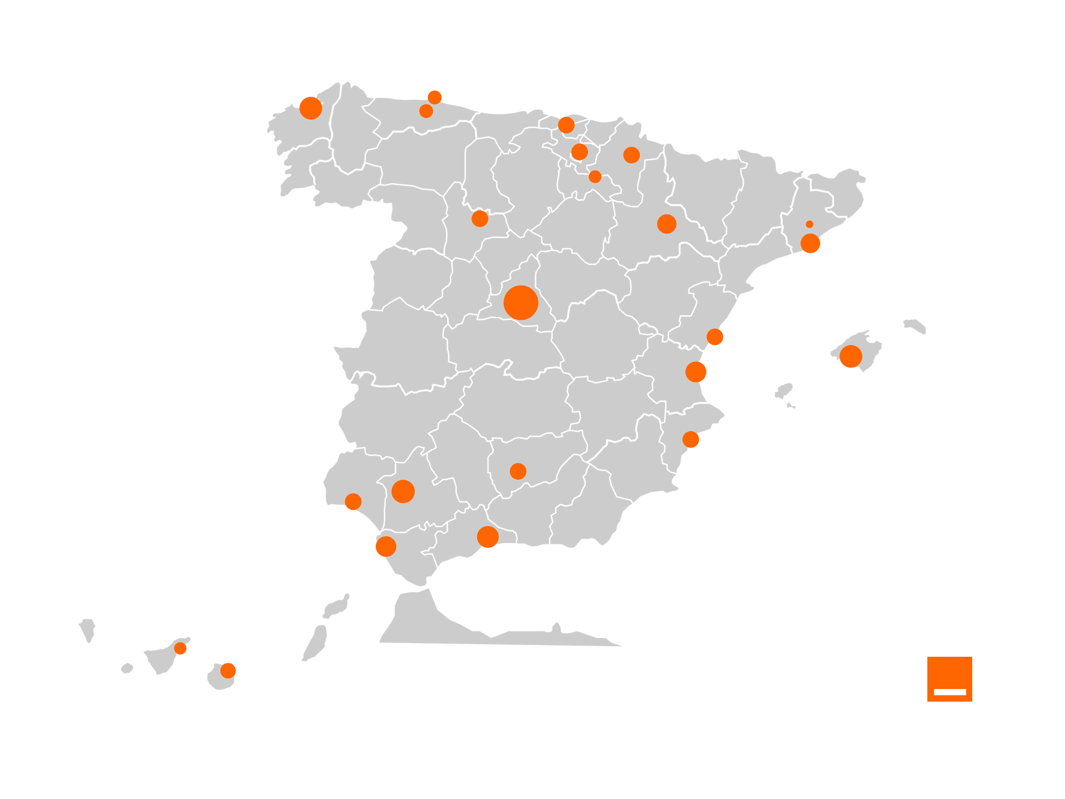 Mapa 5G+ de Orange